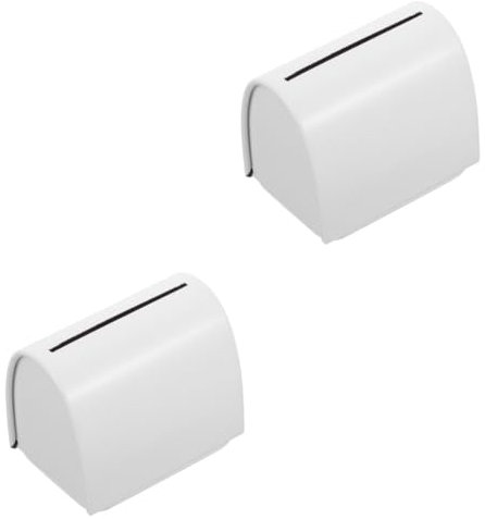 WRITWAA 2 Piezas Caja De Hierro De Cuchilla De Afeitar Banco De Hojas De Afeitar Maquinilla De Afeitar Cubre Maletín Para Desecho De Maquinillas De Afeitar Aseo Blanco Hierro Forjado