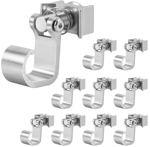 Jaxguom Set di 10 binari per airline, accessori per guida aerea, portata massima 45 kg, argento anodizzato, alluminio, guarnizione semplice per binari di ancoraggio