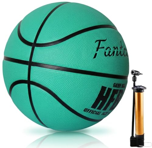 Fantecia Größe 7 Basketball, Hochwertiger Basketball aus Gummi, Perfekt für das Training in der Halle und im Freien