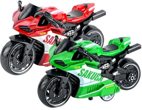 ZesGlyxyr Moto modèle Jouet, Jouets de Moto pour Enfants, Modèle de Simulation, Jouet en Alliage de Voiture Haute avec Cadeau pour Les Enfants - 2pcs