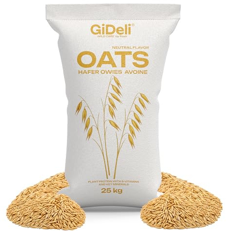 GiDeli Hafer ganz 25kg - pferdefutter körner vogelfutter natürlicher Futter Oat für Tiere naturrein energiequelle für Pferde & geflügel