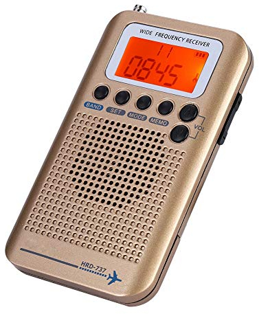 Récepteur radio portable pour avion, enregistreur radio à bande complète multibande avec enregistreur radio à bande large avec écran à cristaux liquides, antenne externe