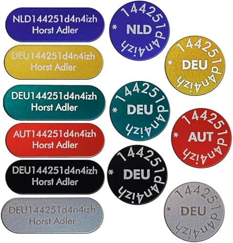 Roboterwerk - Drohnen-Kennzeichen e-ID für DJI NEO, DJI Mini-Serie oder DJI Mavic Serie, Langloch 23x8mm bis zu 2 Zeilen, Aluminium eloxiert Laserbeschriftung (23x8mm)