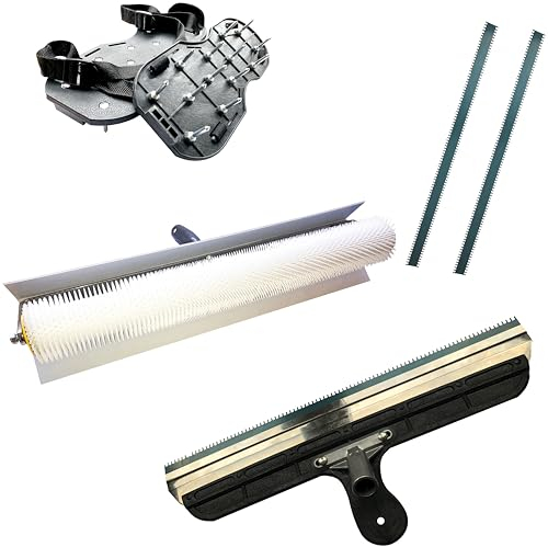 Green Home Entlüftungsroller Set | 50 cm Entlüftungsroller Profi mit 11 mm 560 mm Bodenrakel, Zahnrakel & Nylon Nagelschuhe | Für Epoxidharz, Fließestrich & Bodenausgleich