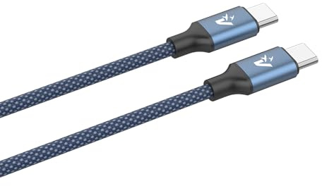 VulTech CS-NCC20BL Cavo di ricarica Type-C to Type-C in Nylon Intrecciato blu 2m 5.0A 100W, PD 5A QC 3.0, MacBook Pro/Air (M3/M4), iPad Pro/Air/Mini, iPhone 16/15 Pro/Pro Max, Samsung S24/S25 Ultra