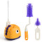 Vicloon Baby Bottle Brush, 4 in 1 Rotary Bottle and Teat Cleaning Brush, Silicone Bottle Cleaner Brush for Cleaning Water Bottles Baby Bottles Glass Cup Thermoses（Yellow）