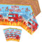 PHOGARY 3 STÜCK Feuerwehrauto Tischdecke für Feuerwehrauto Party Dekoration, Kunststoff Rechteck Feuerwehrmann Tischdecken für Kinder Baby Dusche Feuerwehrauto Geburtstagsparty Zubehör 137X274CM