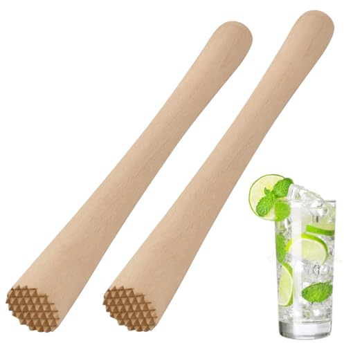 NAROSEBE 2 Stück Cocktail Stössel Holz EIS Zitronen Stößel 30 cm Barstößel Holz Eisstößel Fermentier-Stampfer Stößel für Cocktail Eiszerkleinerer Barstampfer Zum Debuggen Köstlicher Cocktails,Getränke