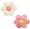 MoYouno Paquete de 2 almohadas de flores, almohadas en forma de margarita, cojines de asiento de felpa, bonita decoración de habitación (rosa y blanco)