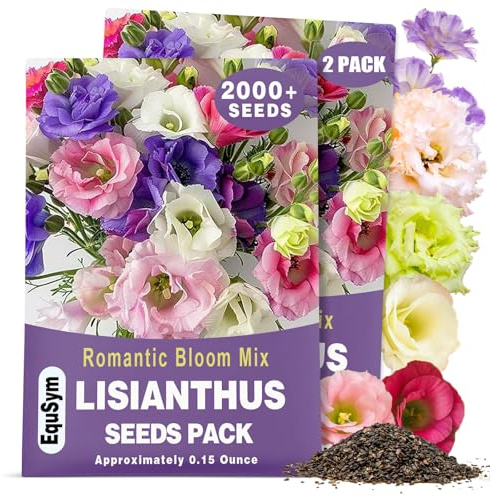 2000+ Lisianthus Seeds for Planting - 2 Pack Mixed Color Perennial Eustoma Grandiflorum Seeds for 2026, Thornless Rose Flowers Seed for Planting, Wildflower, Non-GMO, Garden, Indoor Blooms
