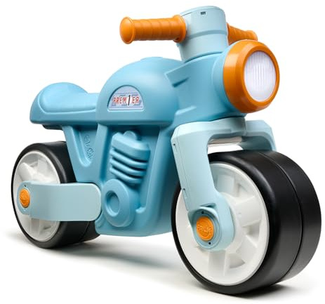 Falk Laufrad Motorrad ab 1 Jahr I Kinder Laufrad & Motorrad Spielzeug mit Hupe & leisen Rädern I Robustes Kinderfahrzeug aus recyceltem Kunststoff I Geschenk zum 1. Geburtstag I Blau