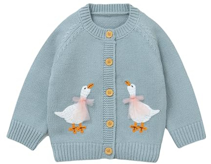 DovFanny Baby Toddler Girl Boy Cardigan Warm Sweater Blue