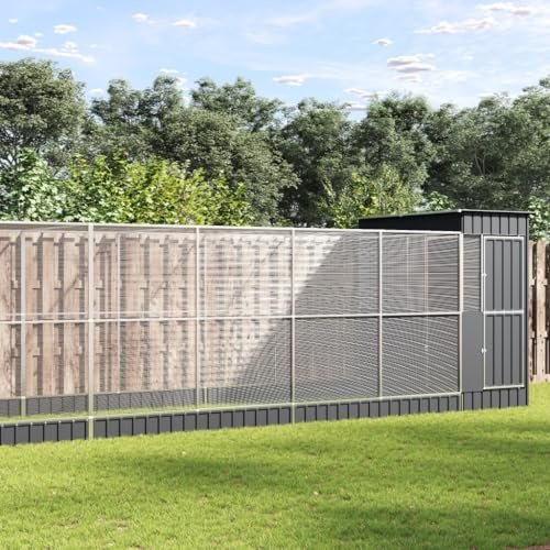 Nqyjm Aviario con ampliación plata 623 x 203 x 216 cm acero para jardín terraza