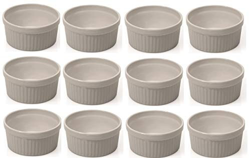 12 Stück Soufflé Souffle Förmchen Pastetenform Näpfchen - 9 cm Ø - Porzellan
