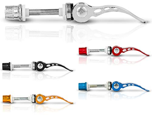 Drahtesel - Cierre rápido para tija de sillín de Bicicleta (6 x 55 mm, Aluminio), Color Plateado