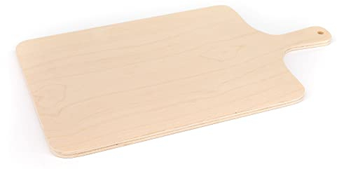 Lupia - Tagliere da Cucina in Legno di Betulla, Manico Ergonomico, Bordo Arrotondato per Facile Trasporto, Adatto per Pane, Pizza, Dolci e Aperitivi, Made in Italy, 23,5x40 cm