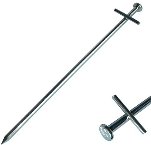 '1 – 100 piqueta ondulada (Tarzan 23 cm de acero para suelos duros, Hering Hering erdnagel tienda pflöcke piedra suelo Hering – Clavo para tienda anclajes tienda ancla suelo ancla, silber