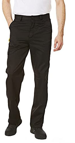 Iron Mountain IMPNT100 Workwear Mens Heavy Duty Multi Pocket Knee Pad Pocket Cargo Trousers, Black, 36W/31L