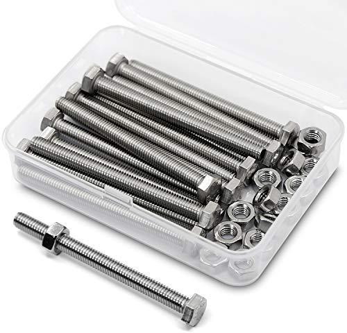 M6*70mm 15 Stück 304 Edelstahl Sechskantschrauben Bolzen und Muttern set, Maschinenschrauben schrauben