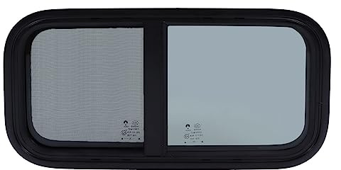 Qiilu RV Fönster För Husbilar Släpvagnar Byggfordon 600x300mm RV-fönster med Skärm Vertikal Horisontell Glidskjut