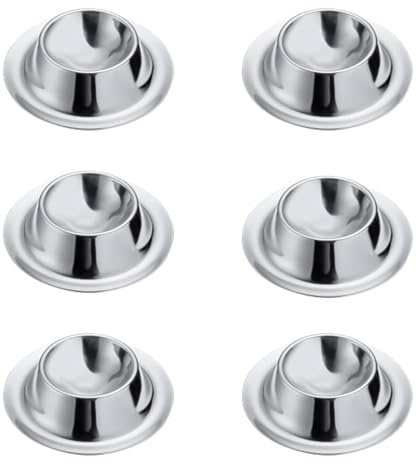 6 Set di Portauovo in Acciaio Inox, Porta Uovo alla Coque Adulti, qualità Nobile per Uova per Uova Sode e Morbide Portauovo