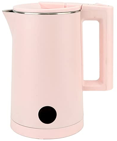 Cordless Hot Water Kettle, Electric Kettle 2000W Double Layer 2L Cordless Water Boiler Heater with Auto Shutoff and Boil Dry Protection UK Plug 220V (Pink)