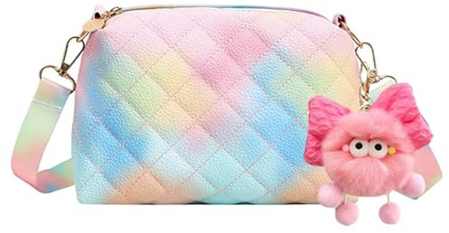 FOSDICK Umhängetasche Kinder Crossbody Bag, PU Leder Schultertasche Mini Taschen Handtasche Mädchen Frau, für den Urlaub Reise Outdoor Aktivitäten (22 * 9 * 16cm)