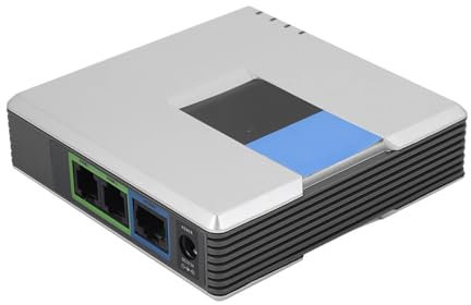VoIP Phone Adapter, 2 Port Internet Gateway, SIP RJ45 Cable Compatible with PAP2T (UK Plug)