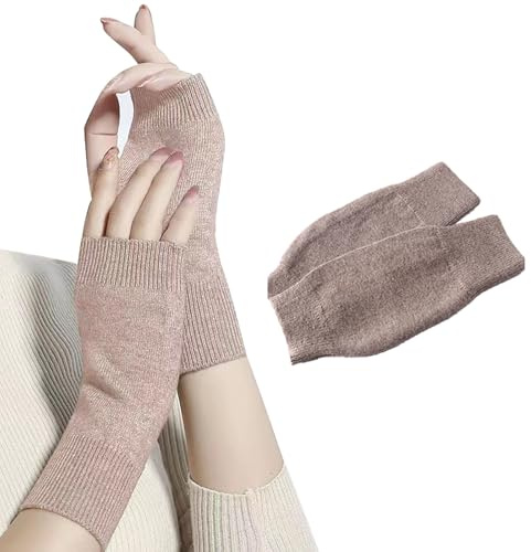Dinghaole Vinter varma fingerlösa vantar för kvinnor, virkade handskar present till kvinnor damer och flickor, kvinnors fingerlösa handskar, handledsvärmare stickade vantar, varma handskar till jul,