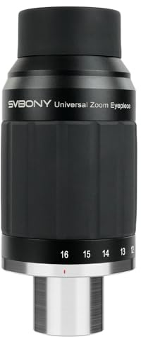 SVBONY Oculare zoom SV245, Zoom oculare telescopico da 8 a 16 mm, design parfocale, doppia interfaccia da 1,25 '' 2'', campo costante 63 ° 8 elementi 5, accessori per telescopio per astronomia