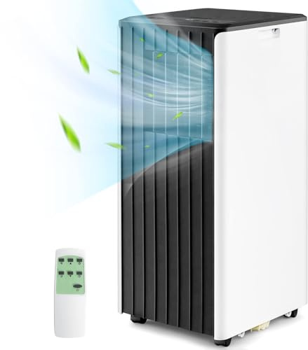 COSTWAY 9000BTU Aire Acondicionado Portatil Silencioso, 4 en 1, 2,6kW, Deshumidificación, Refrigeración, Ventilación, Modo Nocturno, Control WiFi/Remoto/Pantalla, Temporizador 24H, 15㎡