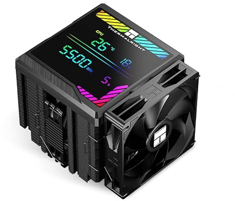 Thermalright Peerless Assassin 140 Digital Black CPU Cooler Air with 6 Heatpipes, Magnetic Display Board Top Cover,Heatsink CPU Cooler, for AM4/AM5 and Intel lga1700/1851/1150/1151/1200/2011