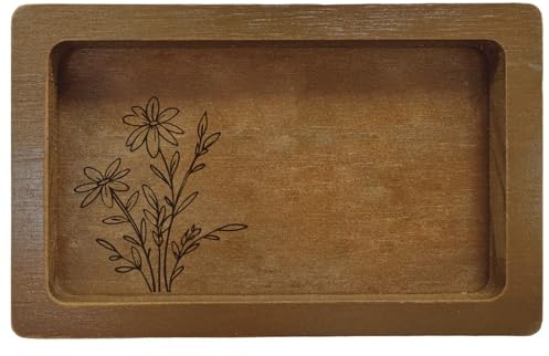 CREATCABIN Vassoio Lavabo Bagno Vassoio Profumi In Legno Mini Vassoio Gioielli Piccolo Piatto Portata Decorativo Gioielli Cosmetici Candele Chiavi Orologi Saponi Decorazioni Bagno Cucina Camera 14x9cm