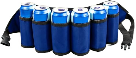 Oxford Belt, Carrier Waist Pack, Drink Holder Drinking Accessories for Party, Picnics, Camping, Barbeque, Outdoor Drink Can Holder