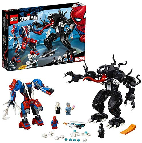 LEGO Super Heroes 76115 Spider Mech Fight Playset, Colourful