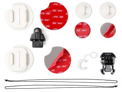 HSU Soporte de Surf para GoPro, Soporte Adhesivo Plano para Hero 13/12/11/10/9/8/7/6/5/4/3, Incluye Correa de Seguridad y Enchufe de Bloqueo FCS