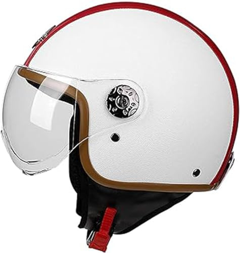 JianJud Retro motorcykelhjälm vuxna motorcykel jethjälmar säkerhetshjälm personlighet vintage motorcykel halvhjälm, för gatuscykel cruiser hackare moped scooter motorcykel bekväm hjälm B, L