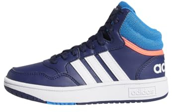 adidas Unisex - Bambini Hoops Mid Shoes, Dark Blue / Blue Rush / Turbo, 28 EU