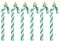 6 PCS 13cm Christmas Ornaments - Hanging Tree Baubles, Glitter Candy Cane for Xmas Party, Green + White