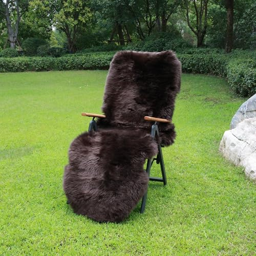 AGFNGE Sheepskin Rug, Fluffy Shag Area Rug, Super Soft 24” x 72“ Sheepskin Hair Rug, Pile Rug, Decorative Throw Rugs for Bedrooms, Children's Rooms, Living Rooms (Chestnut Brown, 24 x 72)