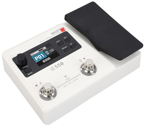 Guitar Multi Effects Pedal, Electric Guitar Amp 8 Effekter 100 Drum Rhythms Reverberation Delay Electric Guitar Effects Processor med Fotswitch för Hemövningsprestanda (EU-)