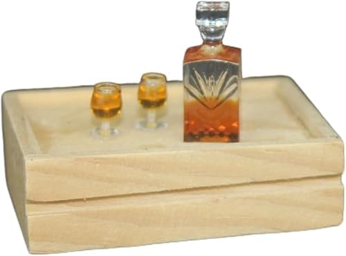 Un conjunto de exquisitos modelos de barra de botella de vino de whisky, accesorios en miniatura de casa de muñecas a escala 1:12, decoración de vino de whisky mini de Verisimilitude conveniente y