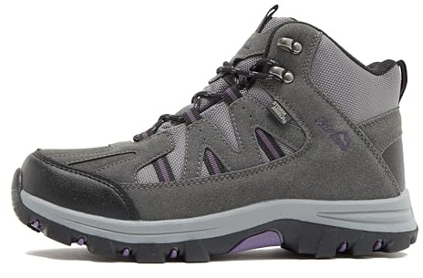 Peter Storm Women's Buxton Mid Walking Boot with High Traction Rubber Sole & Speed Lacing, Waterproof, Breathable, Lightweight (Grey, UK Footwear Size System, Adult, Women, Numeric, Medium, 6)