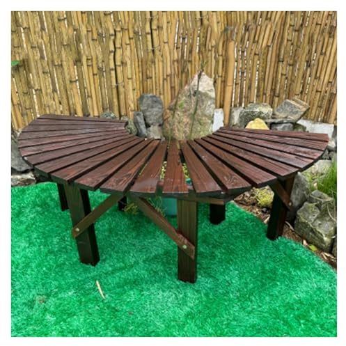 BZJPRFC Banc d'arbre en Bois Semi-Circulaire, Siège De Jardin Extérieur sans Dossier, Banc Incurvé for Patio, Parc, Pelouse, Décoration, Forme Extensible À L'infini