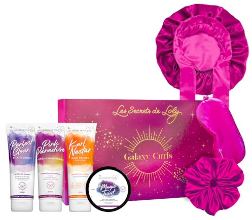 Les Secrets De Loly - Coffret Cadeau - Routine Complète 4 Produits + 3 Accessoires Satin - Nutrition Intense & Protection - Cheveux Crépus - Formule Naturelle 97%