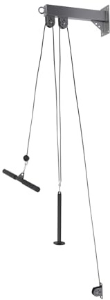 KiwiHood Väggmonterat fitnessdrag-set, 150 kg lastkapacitet professionell lindragning för hem, justerbar kabel (1,8 m/3,5 m) med dragsystem, för motionsträning, helkroppsstyrketräning