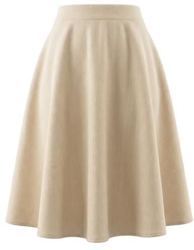 Van Der Rich ® - Jupe été Évasée à Taille Haute en Tissu Texturé Coupe Midi - Femme