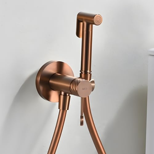 IMEX - Douche Bidet Eau Froide et Chaude Couleur Or Rose Brossé | Robinet Bidet Encastré pour WC | Douche Hygiénique Monocommande pour Toilettes | Robinetterie Substitut de Bidet | Série Bless