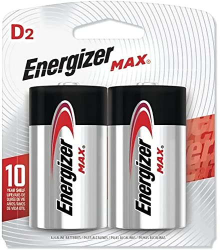 Energizer MAX Alkaline Batteries, D, 2 Batteries/Pack