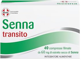 Matt, Senna Attiva, Integratore Alimentare per Favorire il Transito Intestinale, Utile per il Benessere di Stomaco e Intestino, Confezione da 40 Compresse, 5,28 g